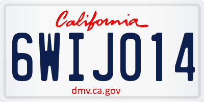 CA license plate 6WIJ014