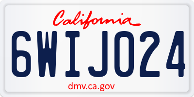 CA license plate 6WIJ024