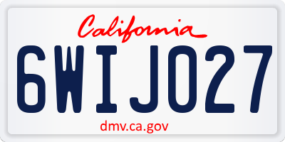 CA license plate 6WIJ027