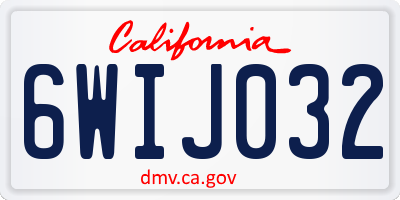 CA license plate 6WIJ032