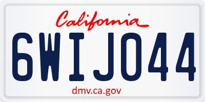 CA license plate 6WIJ044