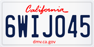 CA license plate 6WIJ045