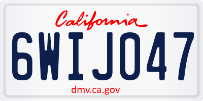 CA license plate 6WIJ047