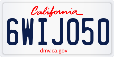 CA license plate 6WIJ050