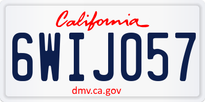 CA license plate 6WIJ057