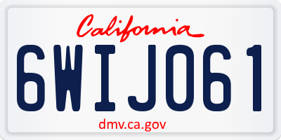 CA license plate 6WIJ061