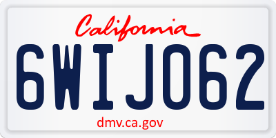 CA license plate 6WIJ062