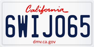 CA license plate 6WIJ065