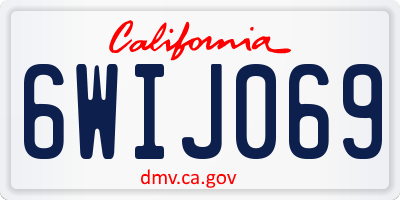 CA license plate 6WIJ069