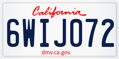 CA license plate 6WIJ072
