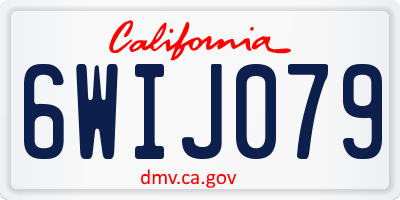 CA license plate 6WIJ079
