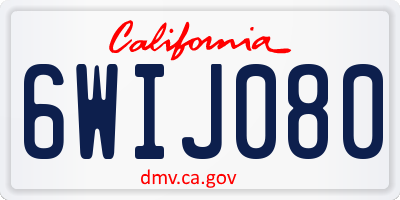 CA license plate 6WIJ080