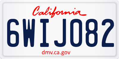 CA license plate 6WIJ082