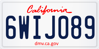 CA license plate 6WIJ089