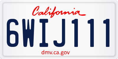 CA license plate 6WIJ111