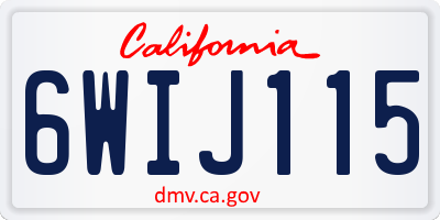 CA license plate 6WIJ115