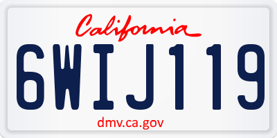 CA license plate 6WIJ119