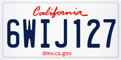 CA license plate 6WIJ127
