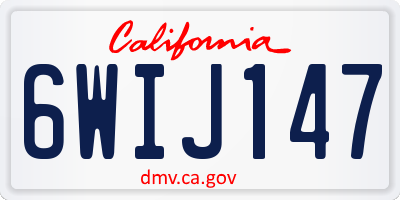 CA license plate 6WIJ147