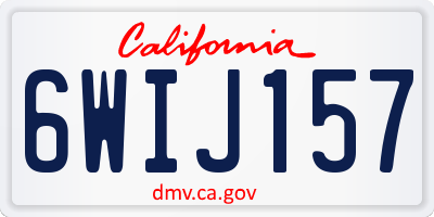 CA license plate 6WIJ157