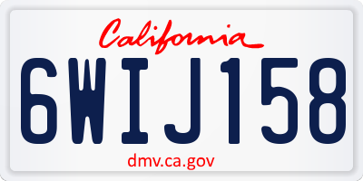CA license plate 6WIJ158