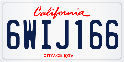 CA license plate 6WIJ166