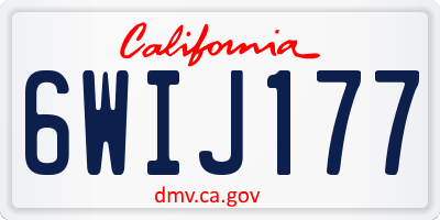 CA license plate 6WIJ177