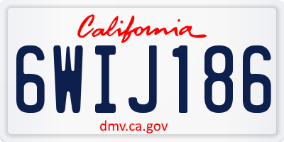 CA license plate 6WIJ186