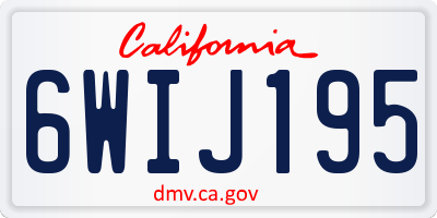 CA license plate 6WIJ195