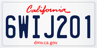 CA license plate 6WIJ201