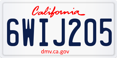 CA license plate 6WIJ205