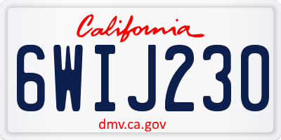 CA license plate 6WIJ230