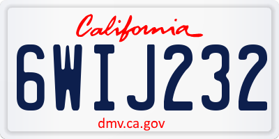 CA license plate 6WIJ232