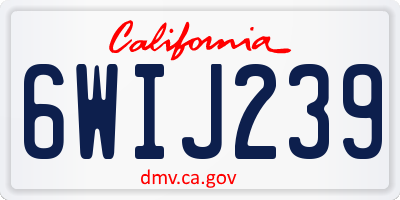 CA license plate 6WIJ239