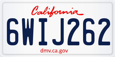 CA license plate 6WIJ262
