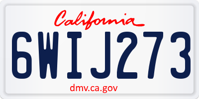 CA license plate 6WIJ273