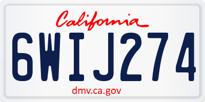 CA license plate 6WIJ274