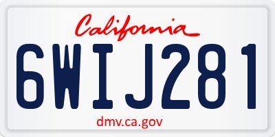 CA license plate 6WIJ281