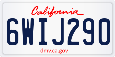 CA license plate 6WIJ290