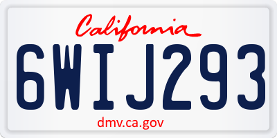 CA license plate 6WIJ293