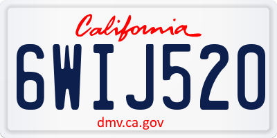 CA license plate 6WIJ520