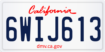 CA license plate 6WIJ613
