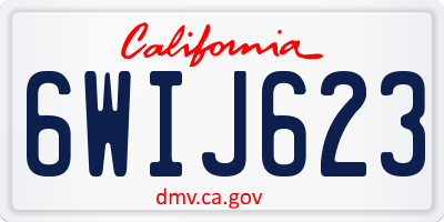 CA license plate 6WIJ623