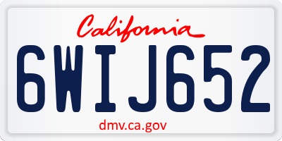 CA license plate 6WIJ652