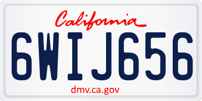 CA license plate 6WIJ656