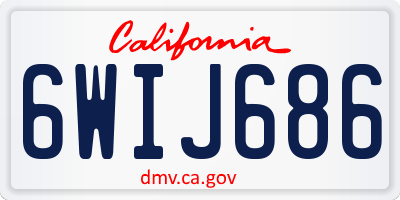 CA license plate 6WIJ686