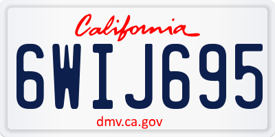 CA license plate 6WIJ695