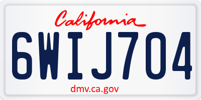 CA license plate 6WIJ704