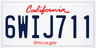 CA license plate 6WIJ711