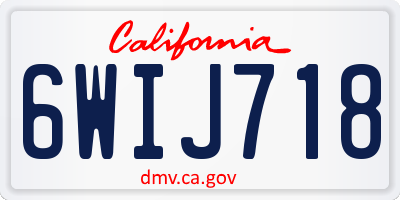 CA license plate 6WIJ718